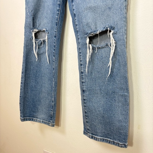 BLANK NYC The Baxter Ribcage Straight Leg High Rise Distressed Denim Jeans 28 6 - Picture 3 of 17